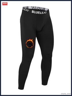 Men's Thermal Compression Pants Fleece-Lined Athletic Leggings
